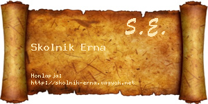 Skolnik Erna névjegykártya